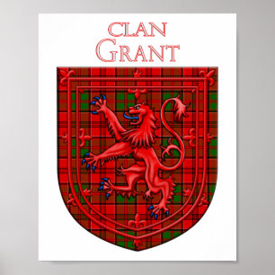 Poster Grant Tartan Scottish Plaid Lion Rampant