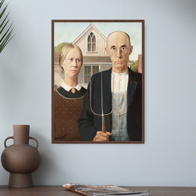 Poster Grant Wood American Gothic Painting Art Imprimer (Créateur téléchargé)