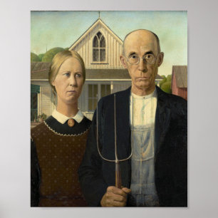 Poster Grant Wood - gothique américain
