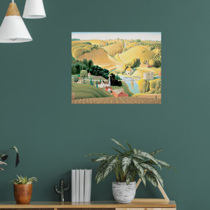 Poster Grant Wood - Stone City, Iowa