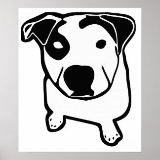 Poster Graphique à bille en T Pit Bull