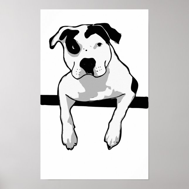 Poster Graphique à bille en T Pit Bull (Devant)