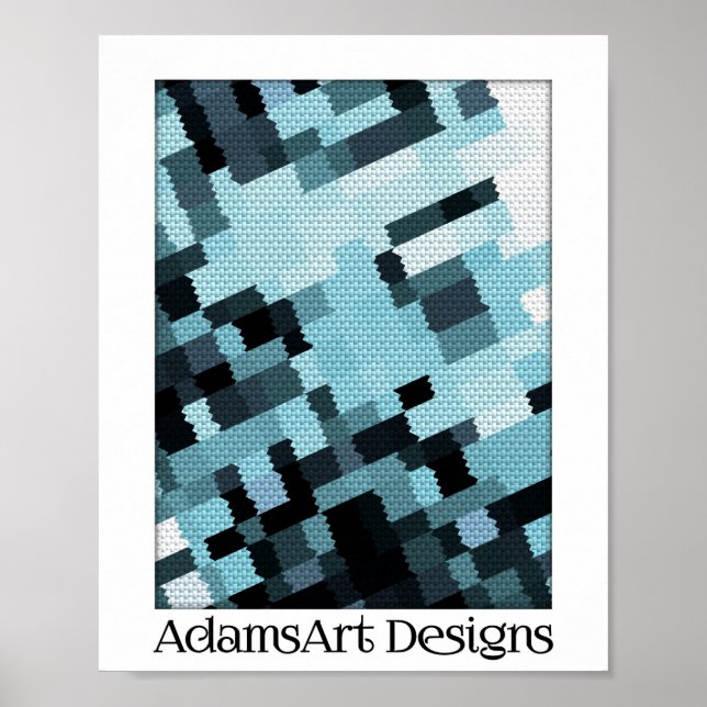 Poster Graphique Abstrait avec apparence de toile Impress (Devant)