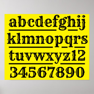 Poster Graphique Alphabet et chiffres