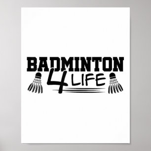 Poster Graphique Badminton 4 Life Joueur de Badminton Vol