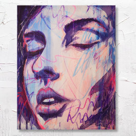 Poster Graphique coloré Abstrait femme Portrait Art Impri