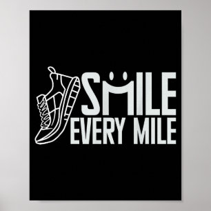 Poster Graphique cool sourire de coureur de course drôle