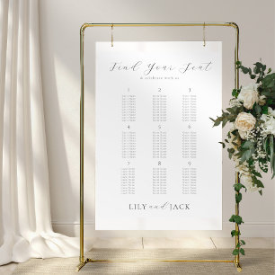 Poster Graphique d'affichage Mariage élégant de 9 tables