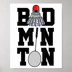 Poster Graphique de badminton Joueur de badminton Navette