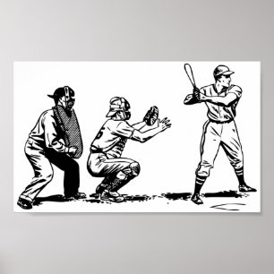 Poster Graphique de baseball vintage