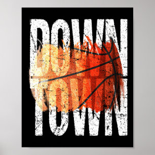 Poster Graphique de basket-ball à 3 points - Centre-ville