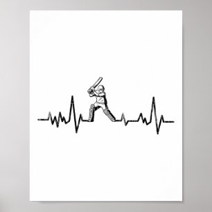 Poster Graphique de battement de cœur drôle de cricket po