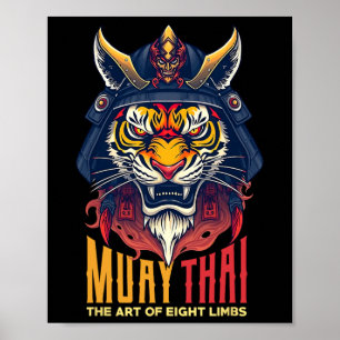 Poster Graphique de boxe thaïlandaise de Muay Thai Samura
