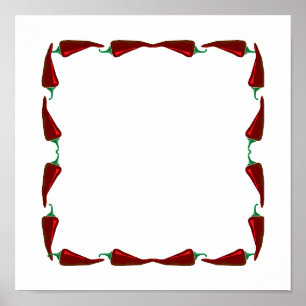 Poster Graphique de cadre de poivrons de piment de bout