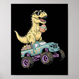 Poster Graphique de camion monstre T Rex de Pâques pour e