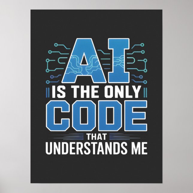 Poster Graphique de code d'IA – Conception d'innovation t (Devant)