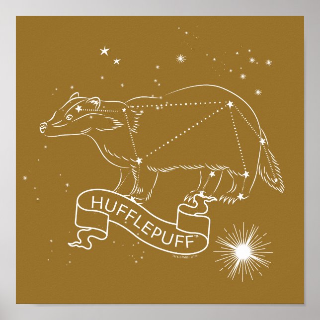 Poster Graphique de constellation HUFFLEPUFF™ (Devant)