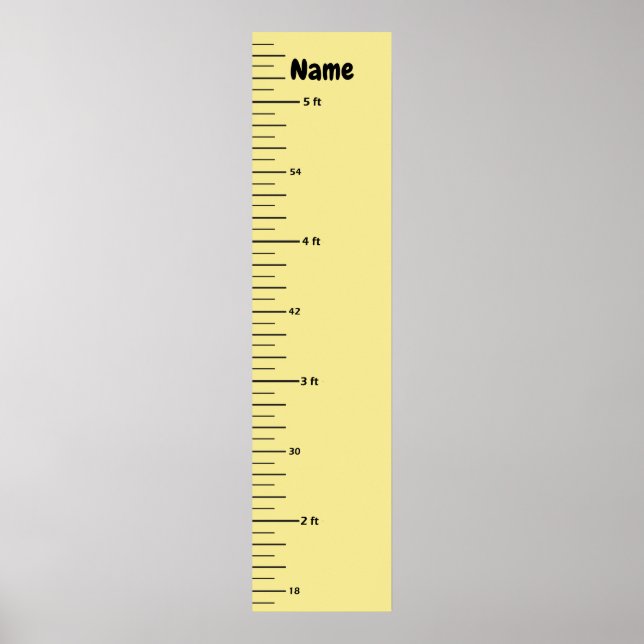 Poster Graphique de croissance Ajouter le nom de l'enfant (Devant)