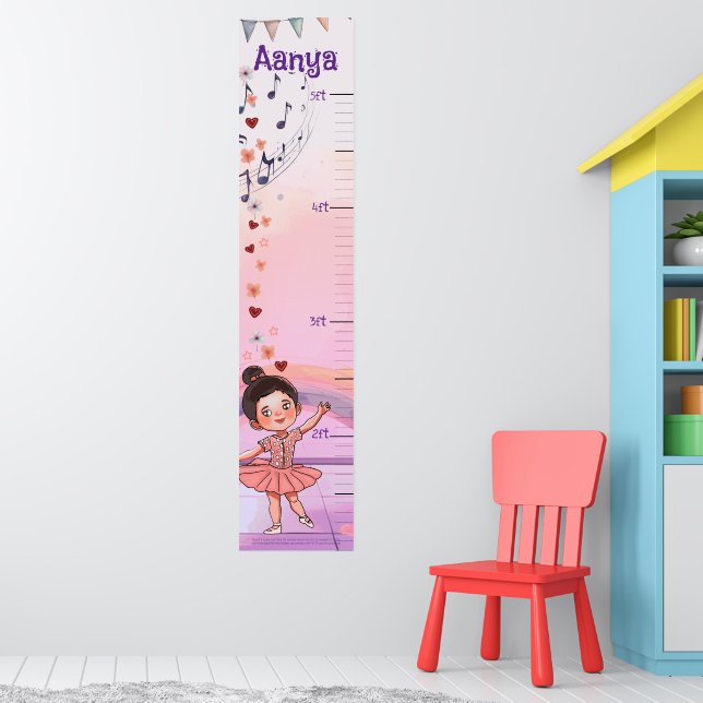 Poster Graphique de croissance Ballerina personnalisé pou (Pépinière 1)