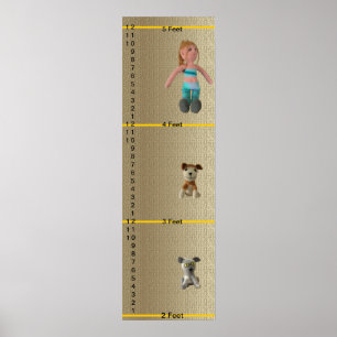 Poster Graphique de croissance - Chat de chien et Poupées