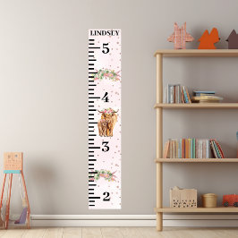 Poster Graphique de croissance de la vache blanche rose