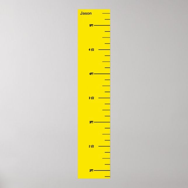 Poster Graphique de croissance de règle jaune (Devant)