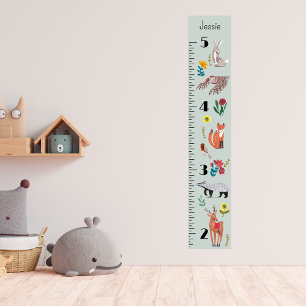 Poster Graphique de croissance des animaux de bois mignon