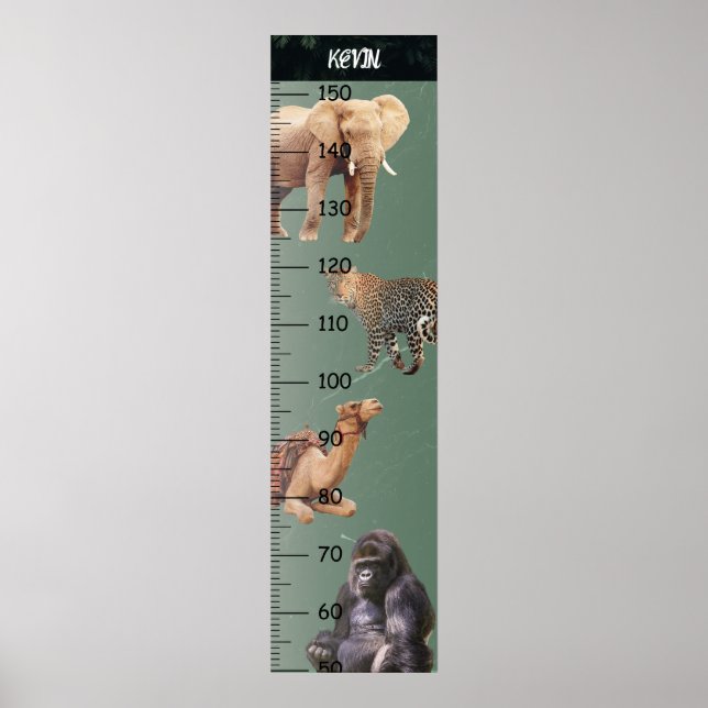 Poster Graphique de croissance des animaux sauvages (Devant)