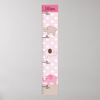Poster Graphique de croissance des éléphants roses empilé