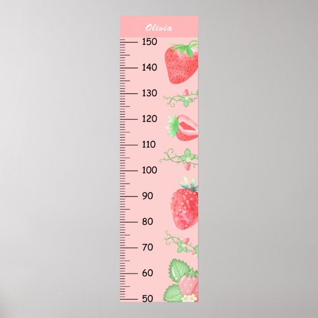 Poster Graphique de croissance des fraises mûres (Devant)