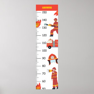 Poster Graphique de croissance des pompiers mignons