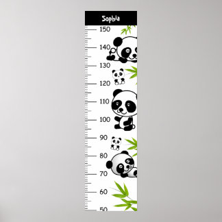Poster Graphique de croissance du panda mignon