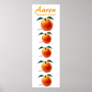 Poster Graphique de croissance pour enfants Orange Blosso