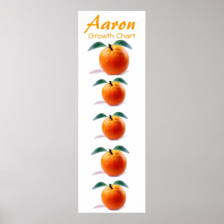 Poster Graphique de croissance pour enfants Orange Blosso