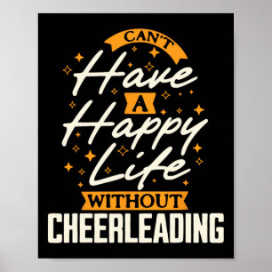 Poster Graphique de déclaration d'enthousiaste de cheerle