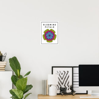 Poster Graphique de fleurs aux pétales fleuris