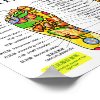 Poster Graphique de flexologie des pieds 10x7"