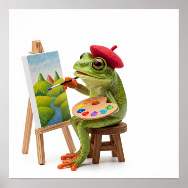 Poster Graphique de grenouille d'artiste (Devant)