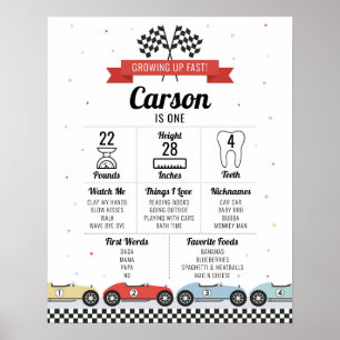 Poster Graphique de jalons d'anniversaire de voiture de c