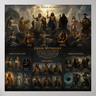 Poster Graphique de la mythologie grecque