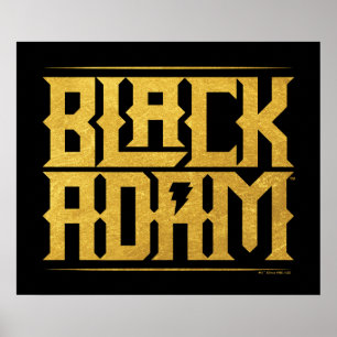 Poster Graphique de nom empilé Adam noir