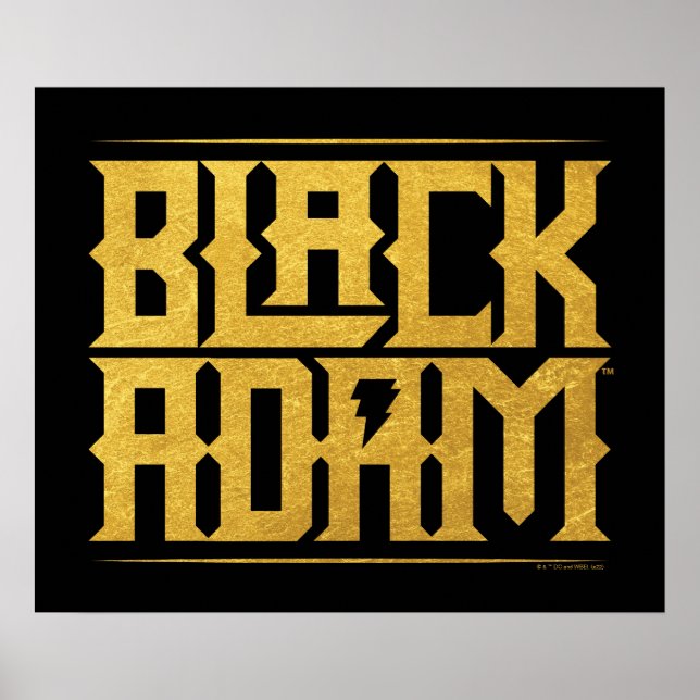 Poster Graphique de nom empilé Adam noir (Devant)