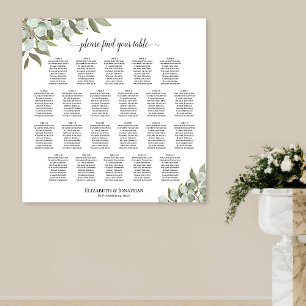 Poster Graphique de placement 22 tables mariage rustique