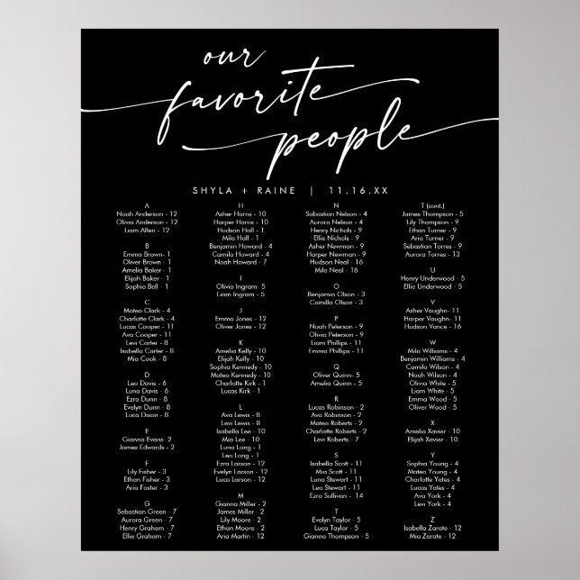 Poster Graphique de placement Boho Chic COULEUR MODIFIABL (Devant)