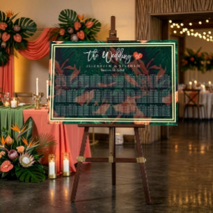 Poster Graphique de placement de 30 tables avec cadre dor