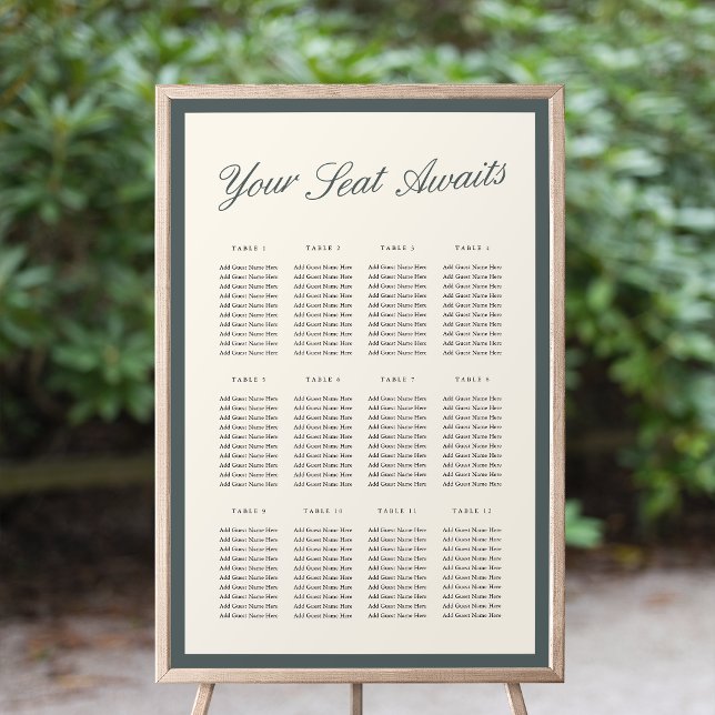 Poster Graphique de placement de mariage à l'écriture cla (Créateur téléchargé)