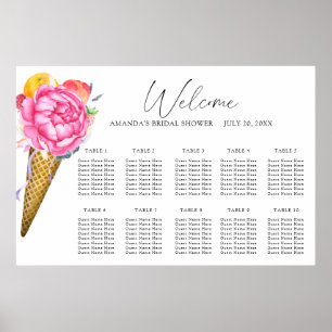 Poster Graphique de placement de mariage de glace aux fle