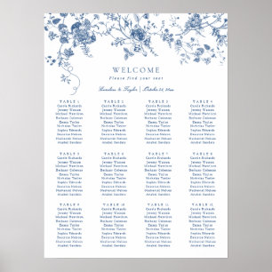 Poster Graphique de placement de mariage floral élégant v