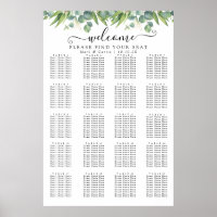 Graphique de placement de mariage simple avec verd