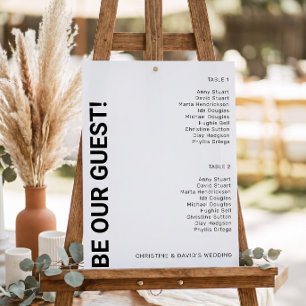Poster Graphique de placement de mariage simple blanc 2 t